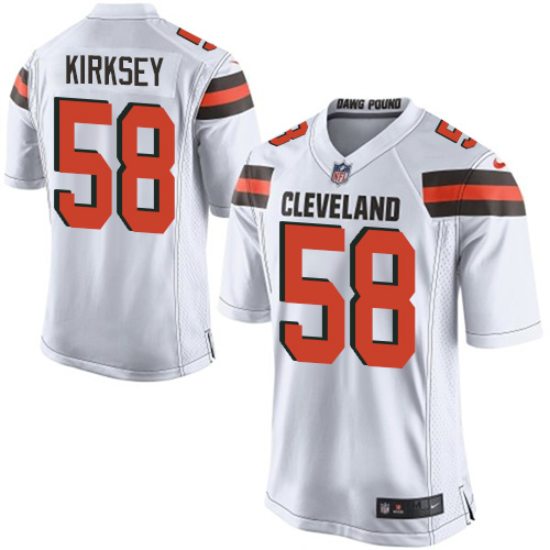 Men's Game Chris Kirksey Nike Jersey White Road - #58 NFL Cleveland Browns